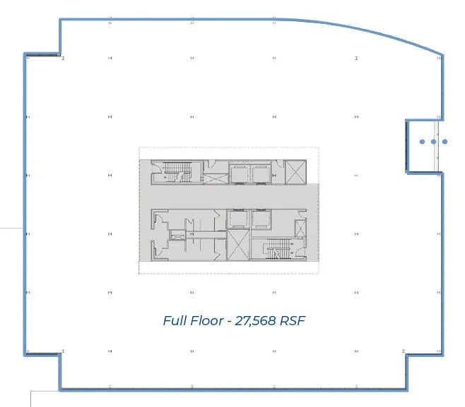Full-floor plan for upper floors at 875 E. Wisconsin Avenue
